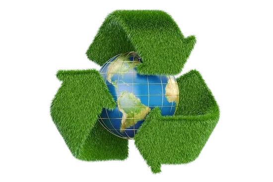 Ilustração de globo com símbolo de reciclagem